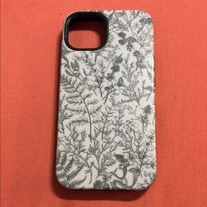 Floral Patterned Phone Case - Green and White - Iphone 13 case